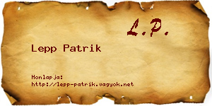 Lepp Patrik névjegykártya